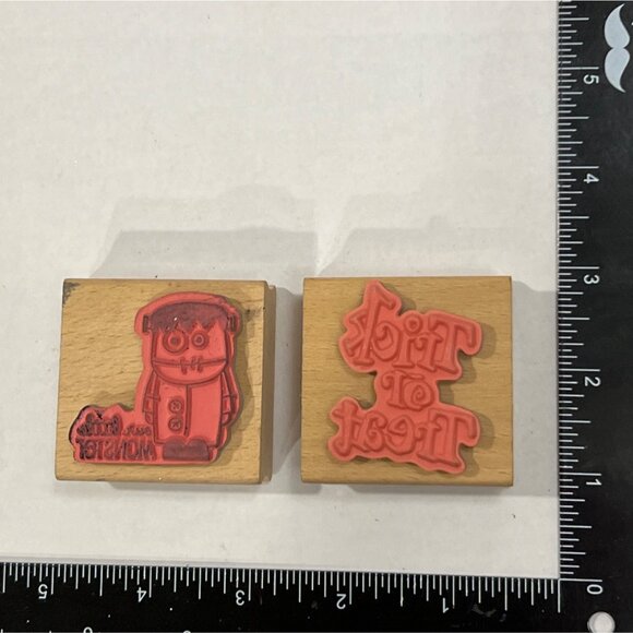 Halloween Rubber Stamp Set Trick Or Treat & Our Little Monster Lynette Anderson - Picture 2 of 4